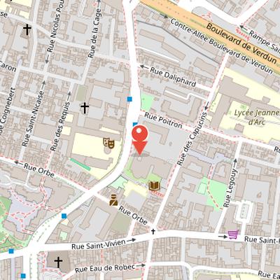Map showing the location of Conservatoire de Rouen in Rouen