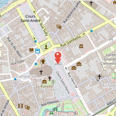 Map showing the location of Cours Saint-Pierre and Saint-André in Nantes