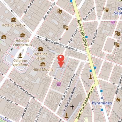 Map showing the location of Couvent des Jacobins in Paris