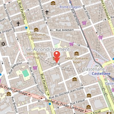 Map showing the location of Couvent Saint-Lazare in Marseille
