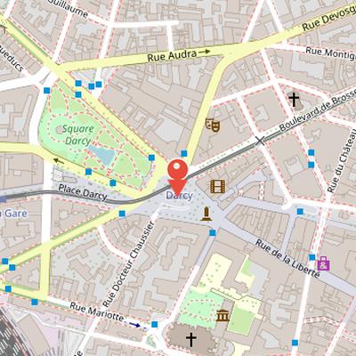 Map showing the location of Place Darcy in Dijon