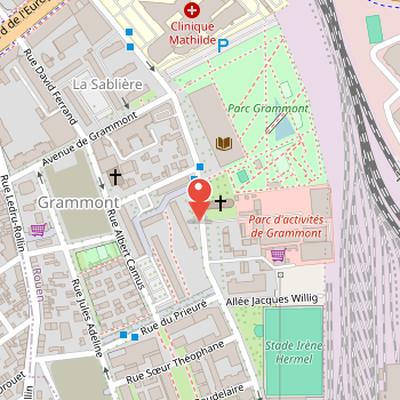 Map showing the location of Departmental Archives of Seine-Maritime in Rouen