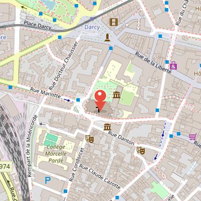 Map showing the location of Dijon Cathedral in Dijon