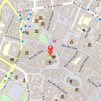 Map showing the location of Dominican Convent in Colmar