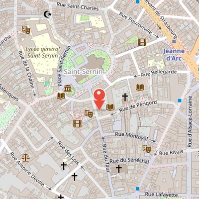 Map showing the location of École Supérieure d'Audiovisuel in Toulouse