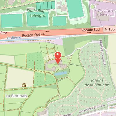 Map showing the location of Écomusée de la Bintinais in Rennes