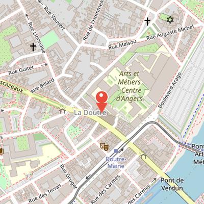 Map showing the location of Église de la Trinité d'Angers in Angers