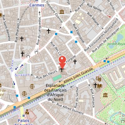 Map showing the location of Église du Gésu in Toulouse