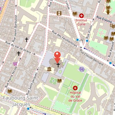 Map showing the location of Église du Val-de-Grâce in Paris
