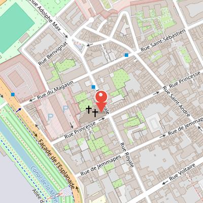 Map showing the location of Église Saint-André in Lille