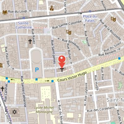 Map showing the location of Église Saint-Éloi in Bordeaux