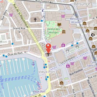 Map showing the location of Église Saint-Ferréol les Augustins in Marseille