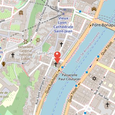 Map showing the location of Église Saint-Georges in Lyon