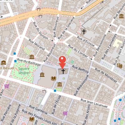 Map showing the location of Église Saint-Godard in Rouen