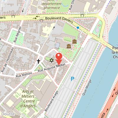 Map showing the location of Église Saint-Laurent in Angers