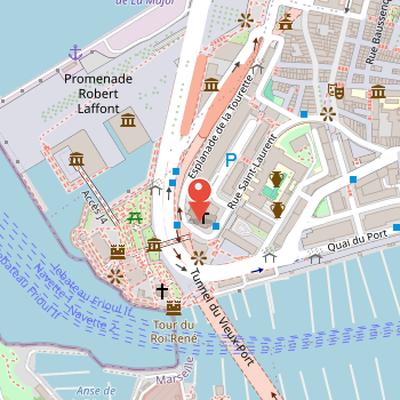 Map showing the location of Eglise Saint-Laurent in Marseille