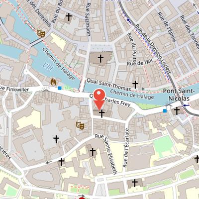 Map showing the location of Église Saint-Louis de Strasbourg in Strasbourg