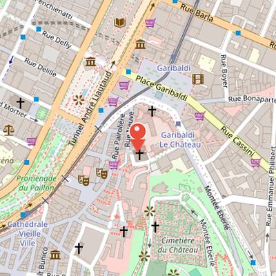 Map showing the location of Église Saint-Martin-Saint-Augustin in Nice