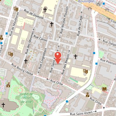 Map showing the location of Église Saint-Nicaise de Rouen in Rouen
