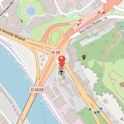 Map showing the location of Église Saint-Paul in Rouen