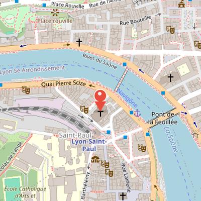 Map showing the location of Église Saint-Paul in Lyon