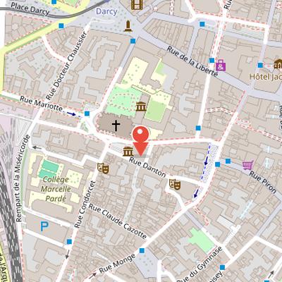 Map showing the location of Saint-Philibert Church in Dijon
