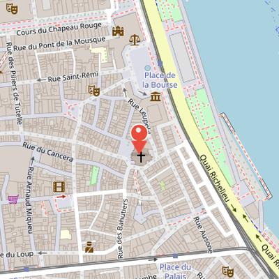 Map showing the location of Église Saint-Pierre in Bordeaux