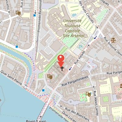 Map showing the location of Saint-Pierre des Chartreux Church in Toulouse