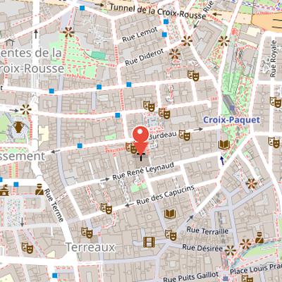 Map showing the location of Église Saint-Polycarpe in Lyon