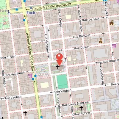 Map showing the location of Église Saint-Pothin in Lyon
