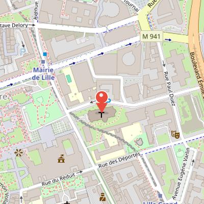Map showing the location of Église Saint-Sauveur de Lille in Lille
