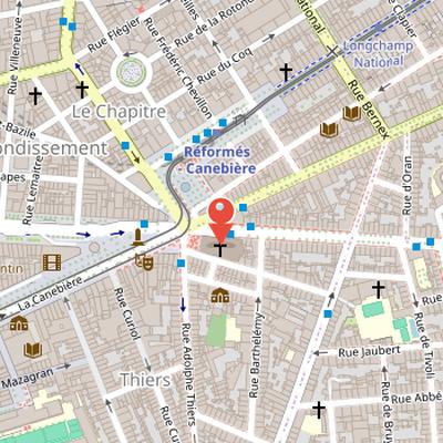 Map showing the location of Église des Réformés in Marseille