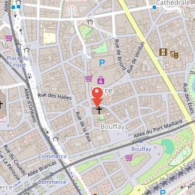 Map showing the location of Église Sainte-Croix in Nantes