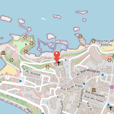 Map showing the location of Église Sainte-Eugénie in Biarritz