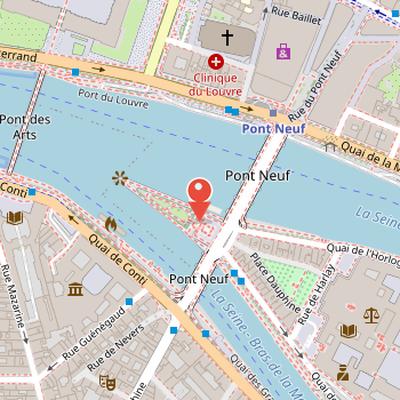 Map showing the location of Equestrian Statue of Henri IV in Paris
