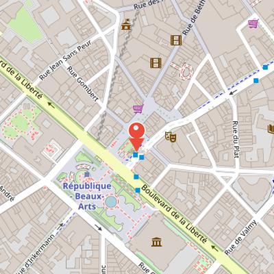 Map showing the location of Statue of Louis Faidherbe in Lille