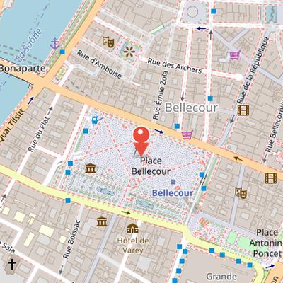 Map showing the location of Equestrian Statue of Louis XIV in Lyon