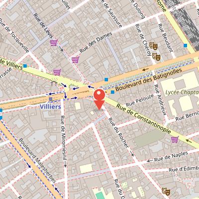Map showing the location of Errancis Cemetery in Paris
