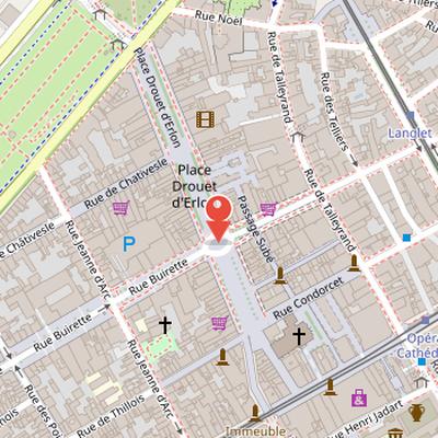 Map showing the location of Fontaine Subé in Reims