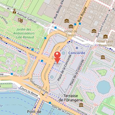 Map showing the location of Fontaines de la Concorde in Paris