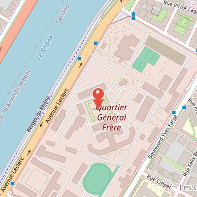 Map showing the location of Fort de la Vitriolerie in Lyon