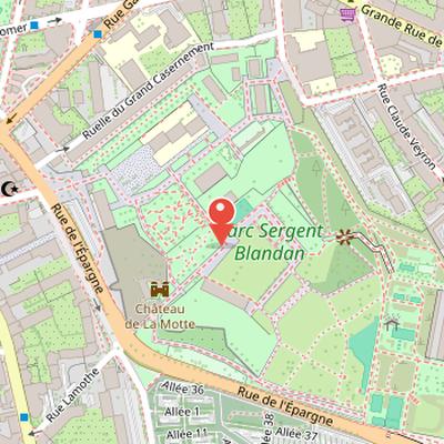 Map showing the location of Caserne Sergent Blandan in Lyon