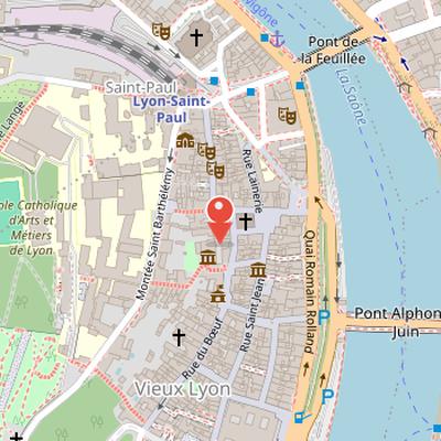 Map showing the location of Gadagne in Lyon