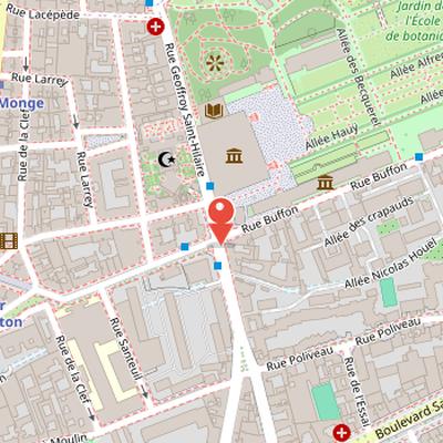 Map showing the location of Galerie de Paléontologie et d'Anatomie comparée in Paris