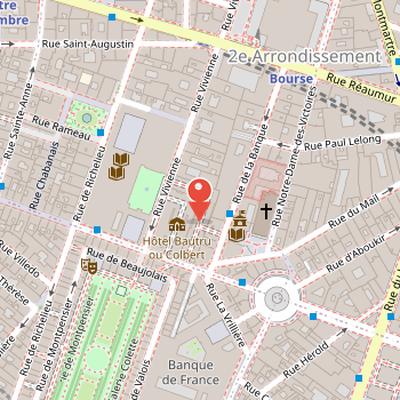 Map showing the location of Galerie Vivienne in Paris
