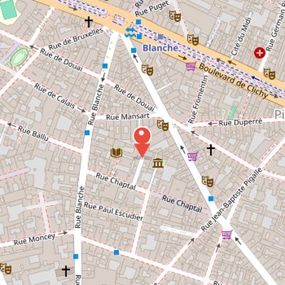 Map showing the location of Théâtre du Grand-Guignol in Paris