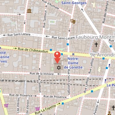 Map showing the location of Grand Synagogue of Paris in Paris