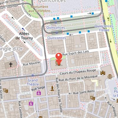Map showing the location of Grand Théâtre de Bordeaux in Bordeaux