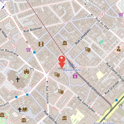 Map showing the location of Grand Théâtre d'Angers in Angers