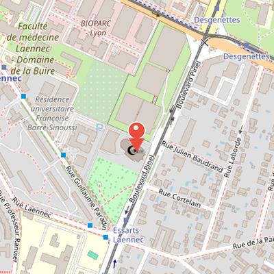 Map showing the location of Grande Mosquée de Lyon in Lyon